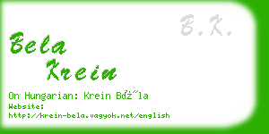 bela krein business card